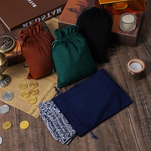 Yuomeaz 4 Pcs Velvet Gift Bag with Drawstring, 8 X 6 Inch Soft Velvet Pouch, Felt Velvets Drawstring Bag for Jewelry Brace...