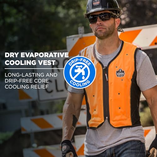 Ergodyne Chill-Its 6685 Evaporative Cooling Vest, Drip Free Cooling, Breathable Comfort, Easy Activation
