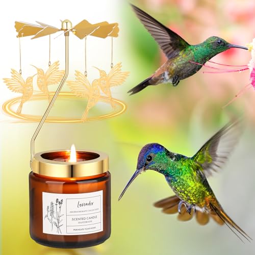 Hummingbird Gifts for Women, Rotatable Lavender Scented Candle Gifts for Mom Wife Anniversary Valentine's Day, Unique Birt...