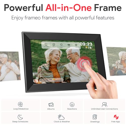 Skyrhyme 10.1 Inch Digital Picture Frame with 32GB Storage, Frameo WiFi Digital Photo Frame, 1280 * 800 IPS Touch Screen, ...