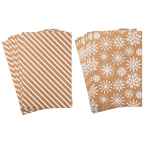 Hallmark Medium Christmas Gift Boxes with Lids (12 Shirt Boxes, 3 Designs: Navy Snowflakes, Gold Trees, Peace on Earth) fo...