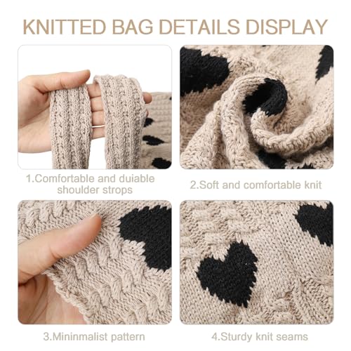 Gaudiwel Knitted Shoulder Tote Bag Large Crochet Beach Bag Hobo Bag Aesthetic Tote Handbags for Women
