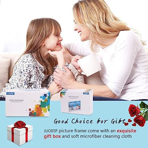 JUOIFIP 5 Pack Acrylic Picture Frame 5x7 Clear Double Sided Magnetic Picture Frameless Desktop Display Photo Frame with St...