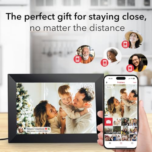Frameo 10.1 Inch WiFi Digital Picture Frame with 32GB Storage,1280 * 800P IPS HD Touch Screen,Send Photos/Videos from Your...