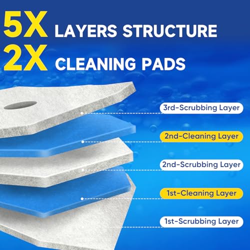 HHXI 15Ct Aromative Toilet Brush Refills, Toilet Bowl Cleaner Refills, Double-Layer Cleaning Pads Added, Disposable Refill...