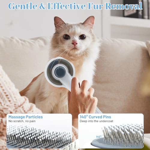 Pet Steam Brush for Dog & Cat, 3-in-1 Steam Grooming Comb - Dog Steam Brush for shedding, Brushes for Indoor Cats Steam fo...