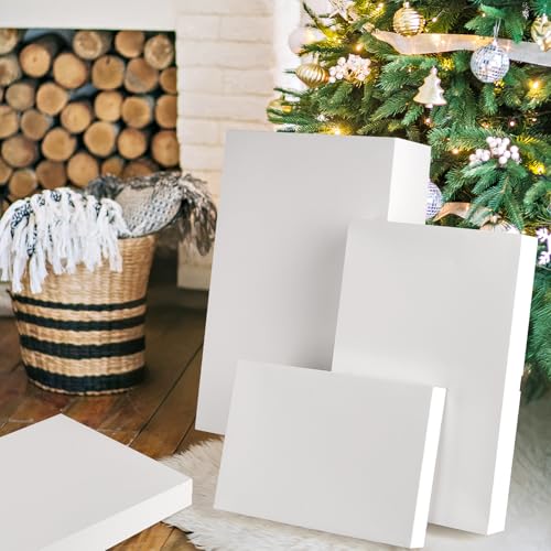 Ocmoiy 16 Pack White Gift Boxes with Lids, Assorted Sizes (6 Small 11", 6 Medium 14", 4 Large 17") Gift Boxes for Present...