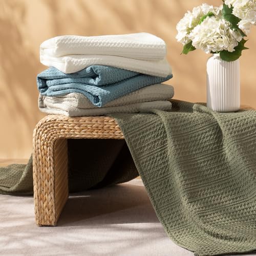 PHF Lightweight Waffle Weave Blanket King Size 104"x 90", Soft Woven Summer Blanket for Hot Sleepers - Aesthetic Home Deco...