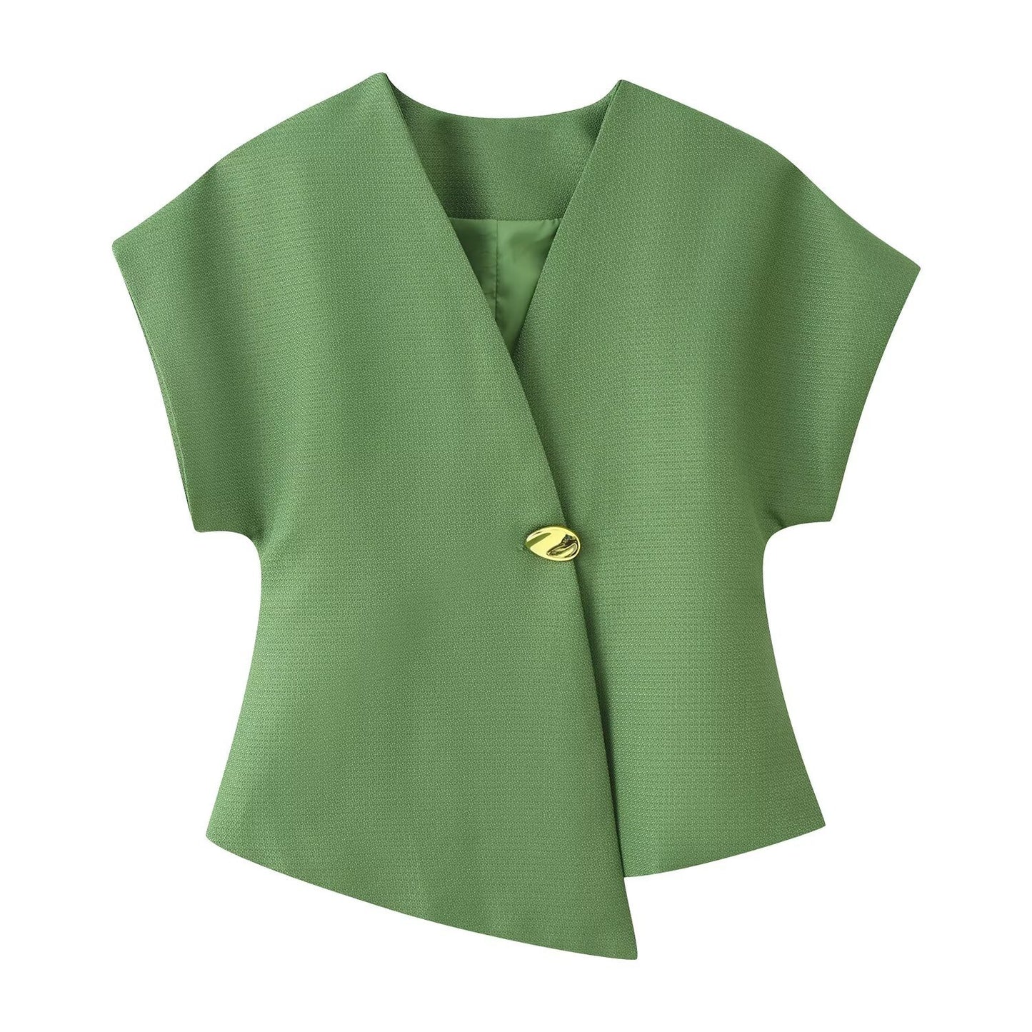 Womens Fashion Versatile Elegant Short-sleeve Blouse
