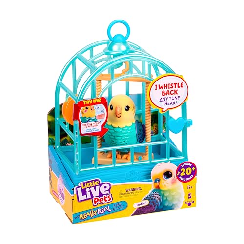 Little Live Pets My Really Real Talking Bird Toy & Cage - Indie, Interactive Voice Repeating Toy, 20+ Sounds & Reactions, ...