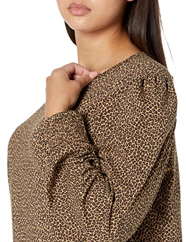 Amazon Essentials Women's Long-Sleeve Crewneck Smocked Cuff T-Shirt