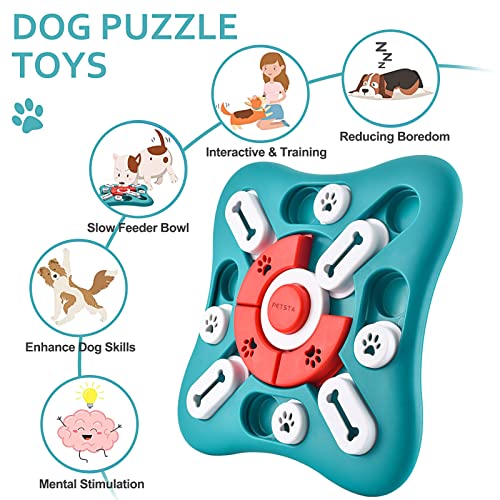 PETSTA Dog Puzzle Toys, Treat Dispensing Dog Enrichment Toys for IQ Training and Brain Stimulation, Interactive Mentally S...