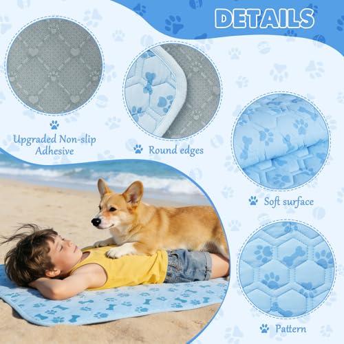 SHEJIZE Cooling Dog Mat, Q-Max>0.4 Breathable Cooling Pad for Dogs, Washable Dog Crate Mat, Non-Slip Dog Cooling Bed for I...