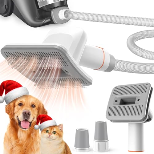 Afloia Dog Brush Vacuum Attachment - Pet Grooming Tool for Dogs & Cats (Vacuum Not Included), Compatible with 1-1.5" Round...