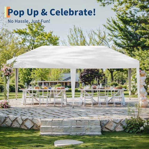 GarveeLife 10x20 Pop Up Canopy, Beach Ten with One Push Setup, Heavy Duty Outdoor Instant Canopy Tent with Portable Roller...