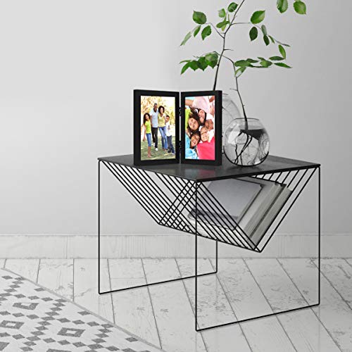 Americanflat Hinged 8x10 Picture Frame with Shatter-Resistant Glass - Double Picture Frames with Engineered Wood - Signatu...
