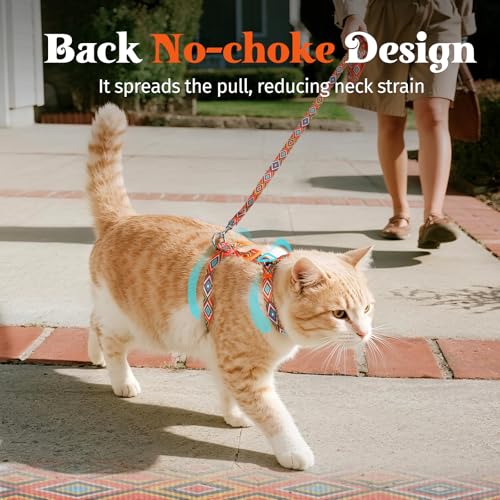 Dooradar Cat Harness and Leash, Escape Proof Adjustable Kitten Vest, Lightweight Soft Pet Straps, Easy Wearing for Small M...