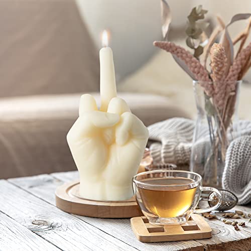 6sisc Middle Finger Scented Candle White Large Size Danish Pastel Room Decor Pine Aromatherapy Candle Long Lasting Natural...