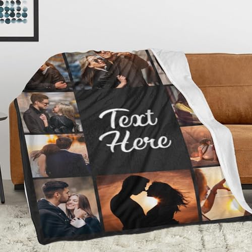 Printwoo Custom Blanket with Picture Text Customized Throw Personalized, Customizable, Photo Blankets Customize Gifts for ...