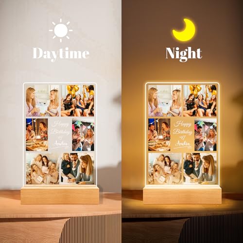 Jkolalin Custom Picture Frames with Photo, Personalized Picture Frame with Night Light, Custom Photo Frame, Customized Bes...
