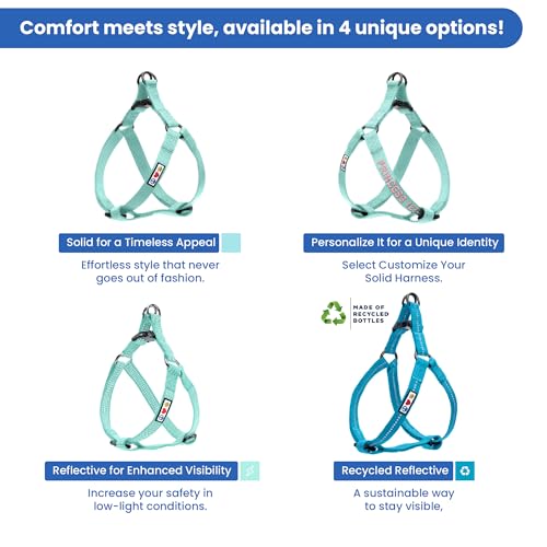Pawtitas Solid Step-in Dog Harness – Adjustable No-Pull Vest for Puppies to Seniors, Safe & Comfortable S Teal