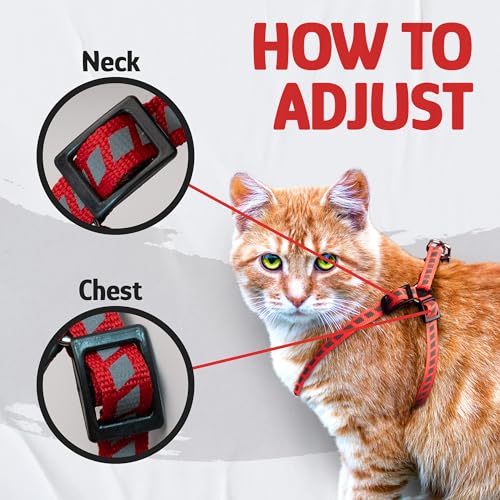 Filbert Cat Harness and Leash Set with Reflective Strip, Thin Cat Harness Escape Proof with Leash, Step-in, Adjustable, In...