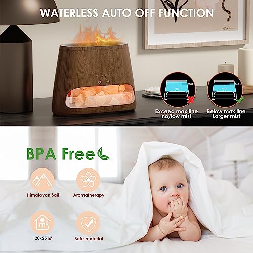 SALKING 2-in-1 Himalayan Salt Lamp Diffuser, Cool Mist Humidifier, Aromatherapy & Himalayan Salt Therapy, 100% Pure Himala...