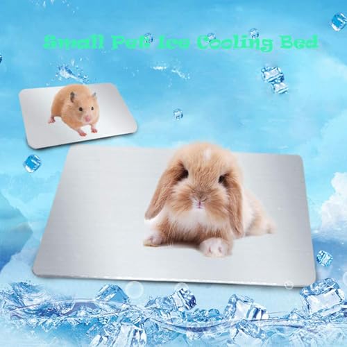 XIEHUZA Rabbit Cooling Pad, 12x8 in Self Cooling Mat for Hamster Guinea Pig Chinchilla Bunny Kitten Cat and Other Small An...