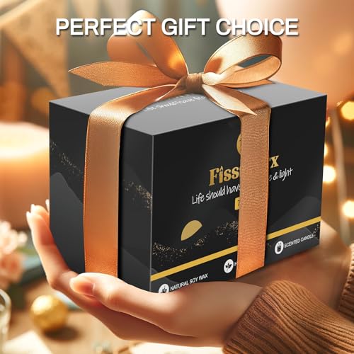 Fissiworx Vanilla Scented Candle Set 2 Pack, Candle for Home Scented, Odor Eliminating, Stress Relief, 15oz, 110 Hours Lon...