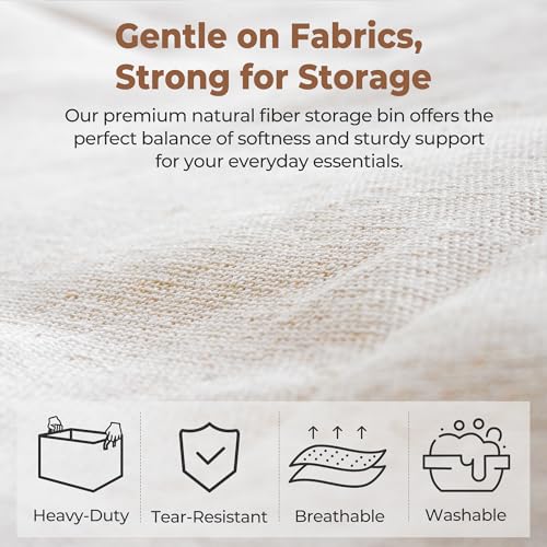StorageWorks Fabric Storage Bins, Large Storage Baskets for Shelves, Closet Organizers and Storage Bins with Metal Frame, ...