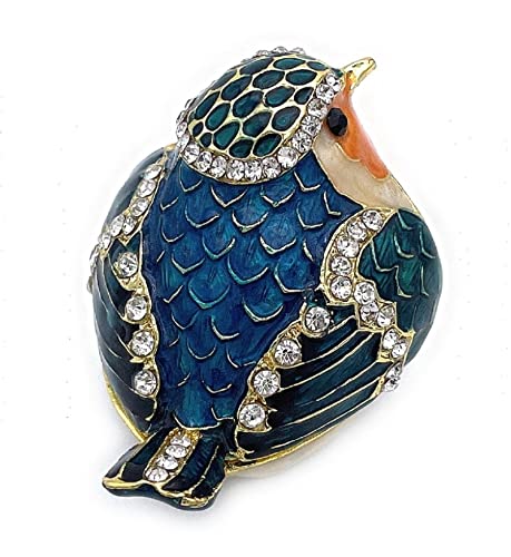 JWT Astyle Robin Bird Hinged Jewelry Box with Stones, Collectible Animal Trinket Box.Rings Earrings Storage Boxes,Bird Fig...