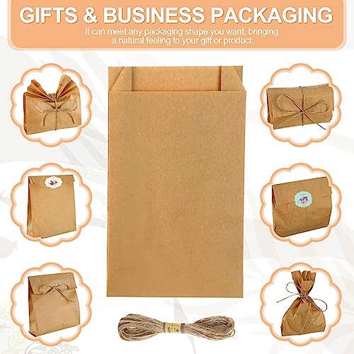 Fulmoon 50 Pieces Soap Paper Bags, 5'' x 8'' Kraft Paper Bags for Packaging Soap Making Wrappers with 394 Inch Jute Ropes ...