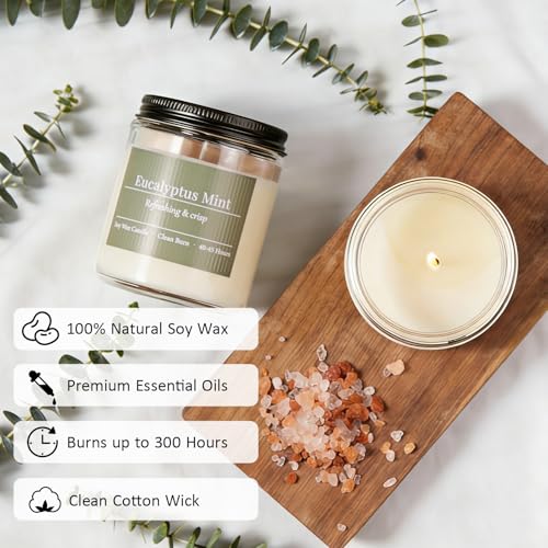 6 Pack Spring Summer Scented Candles Set for Women, Natural Non-Toxic Aromatherapy Candles with Lemon Verbena/Sea Salt Sce...
