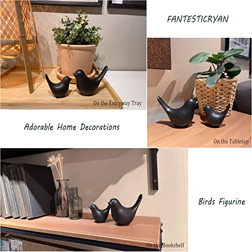 FANTESTICRYAN Small Animal Statues Home Decor Modern Style Black Decorative Ornaments for Living Room, Bedroom, Office Des...