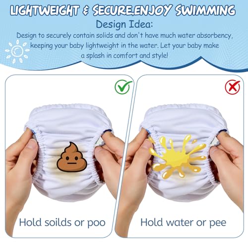 Durio Reusable Swim Diapers Washable Baby Swim Diaper Unisex Infant Toddler Swimming Diapers