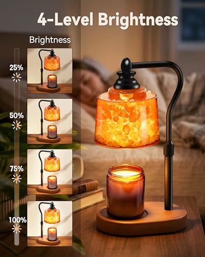 CaHomet 3-in-1 Candle Warmer Lamp with Timer Dimmable, Himalayan Salt Lamp & Passive Diffuser, Gifts for Women, House Warm...