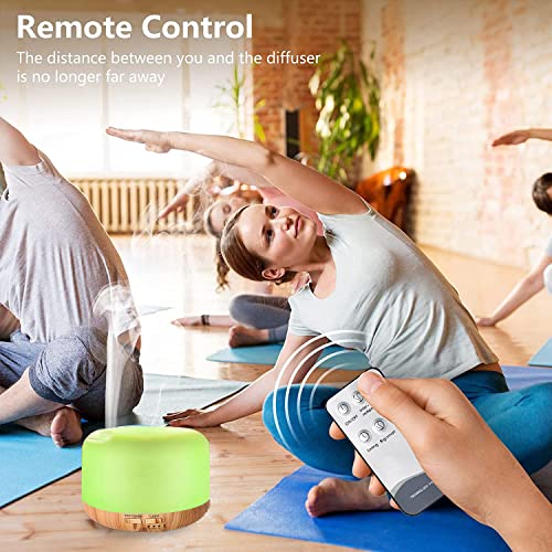 Oil Diffuser Humidifier 300ML,Electric Ultrasonic Air Aroma Diffusers Vaporizer,Scent Mist Defuser with Remote,Auto-Off,7l...