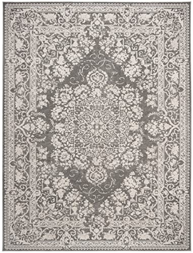 SAFAVIEH Area Rug 8x10 - Reflection Collection - Large - Dark Grey & Cream, Non-Shedding & Easy Cleaning, Ideal for Living...