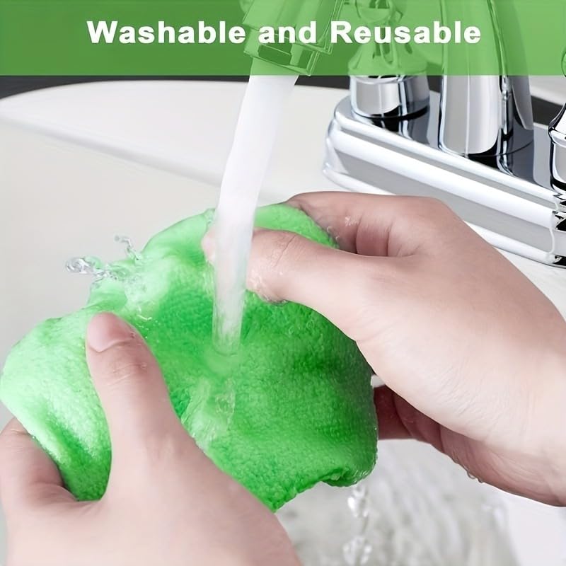 Ariettie Car Windshield Cleaning Tool, Microfiber Window Cleaner with 7 Washable and Reusable Cloth Pad & Long Handle &1 C...