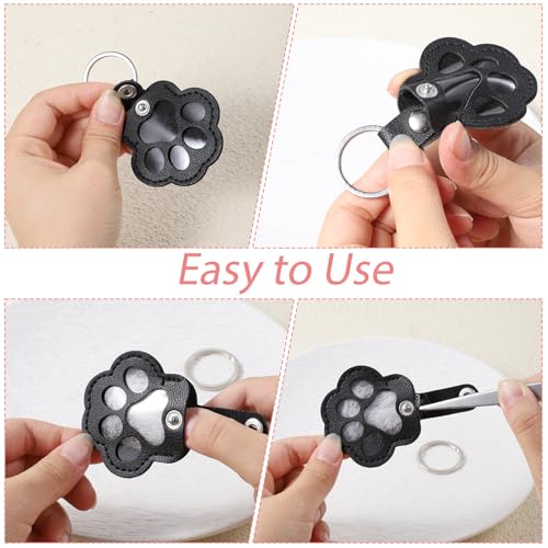 Hpmjz 3 Pcs Dog Hair Collector Keychains Paw Print Keychain Pet Memorial Gifts Cute Leather Hair Keepsake Keyring Pet Fur ...