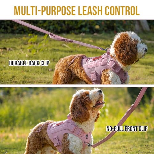 OneTigris Tactical Dog Harness Vest,No-Pull Service Dog Vest with Hook & Loop Panels,Adjustable Dog Vest Harness for Walki...