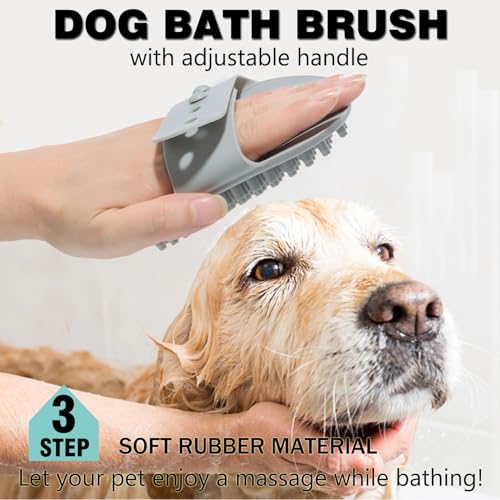 Kwispel 3PCS Dog Grooming Brush - Dog Brush for Shedding Massaging Bathing - Double Sided Shedding, Dematting Undercoat Ra...