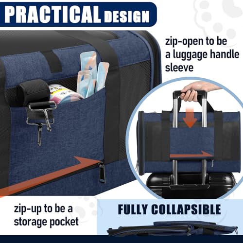 GAPZER Dog Carrier Soft/Cat Crates Large Cat 20 to 25 pounds/Softsided Pet Car Travel Carry Bag 15 Pound Puppy/Top Open Tr...