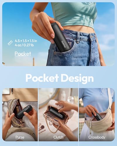 Gaiatop Portable Handheld Fan, 3 in 1 Mini Fan Handheld [17h Max Cooling], Foldable Personal Fans Pocket Design, USB Recha...