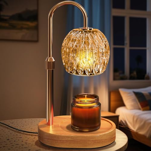 BlissWhisper Candle Warmer Lamp with Timer Dimmer,Adjustable Height Wax Melting Lamp for Jar Candles, Aesthetic Vintage Ho...