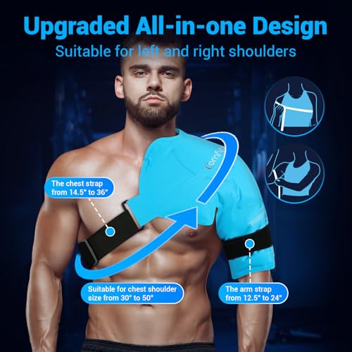 Comfytemp Shoulder Ice Pack Rotator Cuff Cold Therapy Wrap, FSA Eligible HSA, Gel Packs for Injuries Reusable Hot Cold Com...
