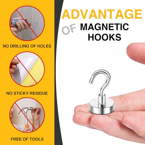 DIYMAG Magnetic Hooks, 30lbs+ Magnet Hook 2026 Cruise Cabin Ship Essentials Heavy Duty Strong Magnets Refrigerator Fridge ...