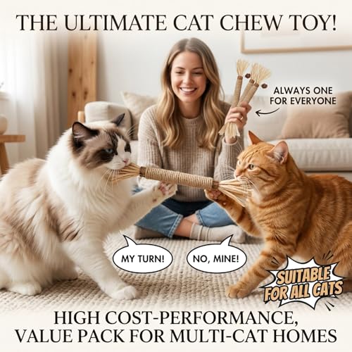 GREMBEB Cat Toys 3Pack Silvervine Chew Stick Kitten Treat Catnip Toy Kitty Natural Stuff Catnip Matatabi for Cleaning Teet...