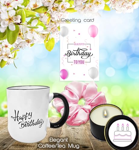 Birthday Gift Basket/Unique Care package Gift set for women or teenage girl Variety gift w/Happy birthday balloon dried fl...