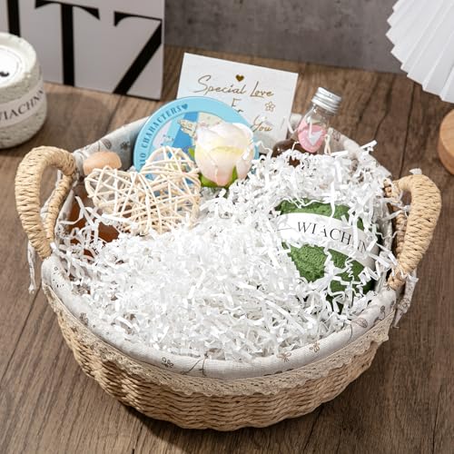 Mefleet 1 LB Crinkle Cut Paper Shred Filler White Crinkle Shredded Paper for Gift Box - Gift Basket Bag Filler - Grass Cus...